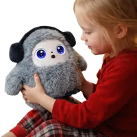 Интерактивная мягкая игрушка Ledodo AI 25 см с искусственным интеллектом, интерактивная игрушка Bobo Holly H-21036 c Led глазами и голосом Серая