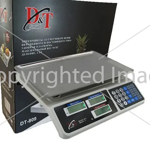 Торговые электронные весы Smart DT-809 24х35 см нагрузка до 50 кг, Аккумуляторные настольные весы для торговли со счетчиком цены и калькулятором