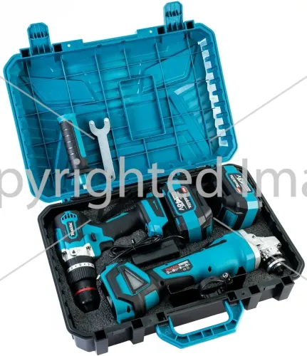 Аккумуляторный набор Makita 2в1 Шуруповерт дрель DTW485 Болгарка DGA506ZPRO 48V 6Ah, Комплект электроинструментов Макита 2 аккумулятора в кейсе