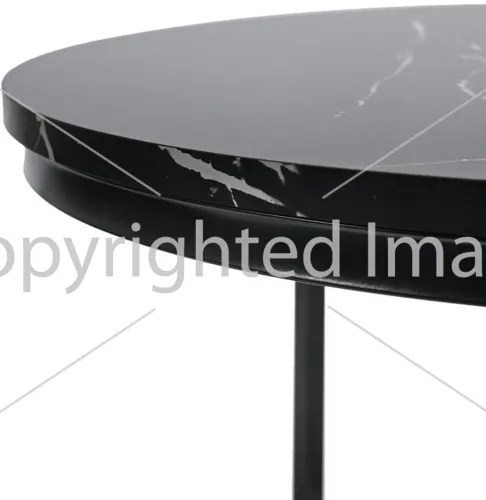 Комплект журнальных столиков Kontrast SK102 2 в 1 50 / 70 см круглый двойной кофейный стол трансформер Лофт с металлическим каркасом Черный мрамор