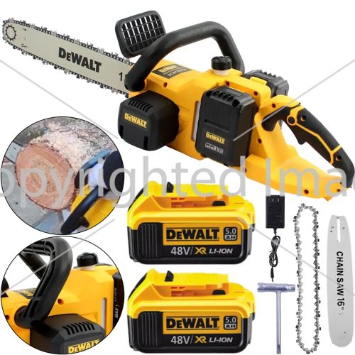Аккумуляторная цепная пила DeWalt DCM575N 48V 5Ah 18" дюймов Шина 45 см, Беспроводная пила Деволт с 2 аккумуляторами для обрезки веток деревьев