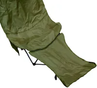 Раскладное кресло шезлонг Lesko DL-274 Green до 120 кг для кемпинга 160х55х60 см складной туристический лежак раскладушка в чехле Зеленый Ranger