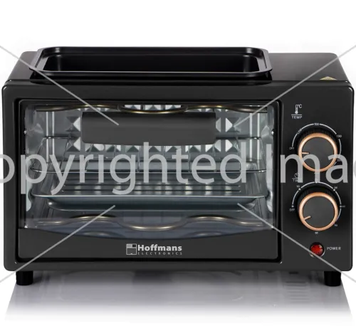 Мини электропечь Hoffmans HM-748 800W 12л настольная электрическая духовка с таймером и механическим управлением температур до 250 градусов от сети