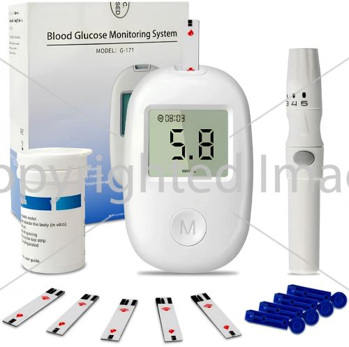 Глюкометр с тест полосками Blood Glucose Meter G-171A аппарат для измерения и контроля сахара в крови, тестер глюкозы для диабетиков на батарейках