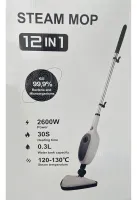 Ручная паровая швабра Steam Mop PR-355 12в1 300 мл пароочиститель высокого давления с баком для воды и насадками для уборки и мытья пола от сети