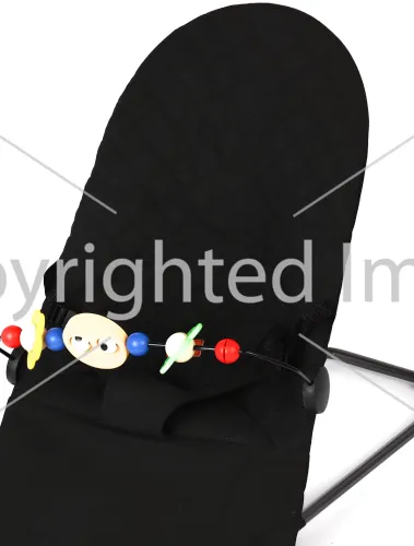 Детский шезлонг качалка Love Baby M00042-1 люлька с регулировкой наклона, дугой и игрушкой для новорождённого ребенка до 13 кг BabyBjörn Черная