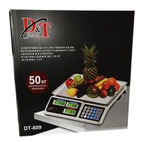 Торговые электронные весы Smart DT-809 24х35 см нагрузка до 50 кг, Аккумуляторные настольные весы для торговли со счетчиком цены и калькулятором