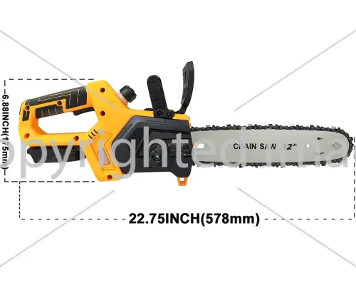 Аккумуляторная цепная пила DeWalt DCM565N 36V 5Ah 12" дюймов для обрезки веток деревьев 2 аккумулятора, Беспроводная электропила Деволт в кейсе