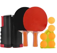 Набор настольного тенниса Ping Pong Set XJ5902 комплект ракеток с выдвижной сеткой до 170 см 6 мячей в чехле для игры в пинг-понг, настольный теннис