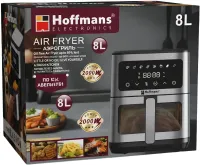 Аэрогриль мультипечь Hoffmans HM-791 8 л 2000W сенсорная безмаслянная аэрофритюрница на 2 тэна с LED дисплеем, таймером и регулировкой температуры