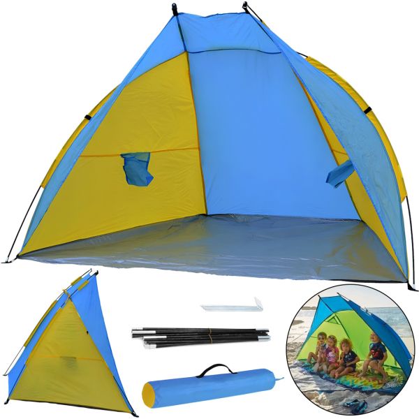 Пляжная двухместная палатка-тент Ракушка Send Tent WM-0T103 Синяя 210×120×105 см автоматическая туристическая тент палатка с каркасом для кемпинга