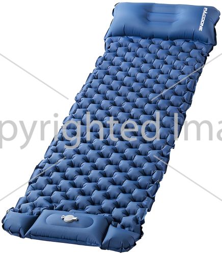 Надувной туристический матрас Paccone SD‑01 с подушкой и встроенным насосом 190х60х5 см каремат с подголовником Outdoor Sleeping GS-710 Темно синий