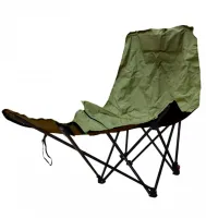 Раскладное кресло шезлонг Lesko DL-274 Green до 120 кг для кемпинга 160х55х60 см складной туристический лежак раскладушка в чехле Зеленый Ranger