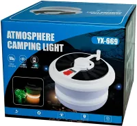 Аккумуляторный фонарь с RGB лентой Camping Light YX-669 подвесная LED лампа на солнечной батарее с гирляндой 10 м и крючком для кемпинга USB YX669