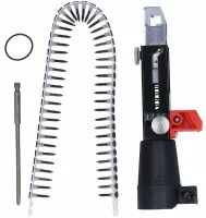Автоматический ленточный адаптер Drillbit DCF6201 для подачи саморезов гвоздей на шуруповерт дрель, Насадка с цепными гвоздями по 50 шт Черный