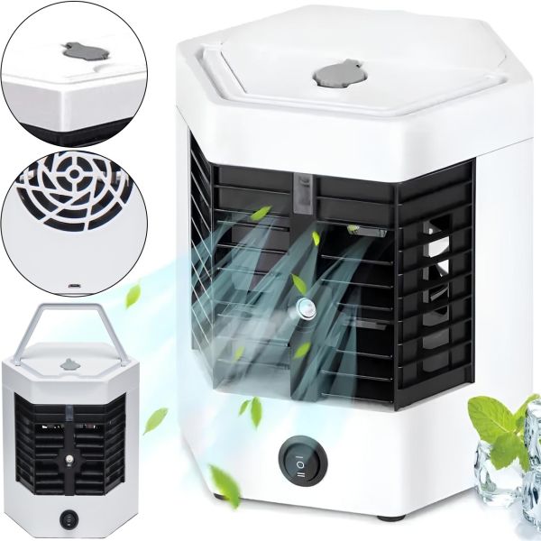 Настольный кондиционер с увлажнителем воздуха Arctic Air Ultra Pro 2X 10W с подсветкой, Портативный охладитель воздуха с функцией увлажнения от USB
