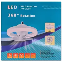 Электрический потолочный вентилятор лампа LED Fan Light CHP-008 2835 2в1 в патрон E27 с пультом дистанционного управления, RGB люстра с вентилятором